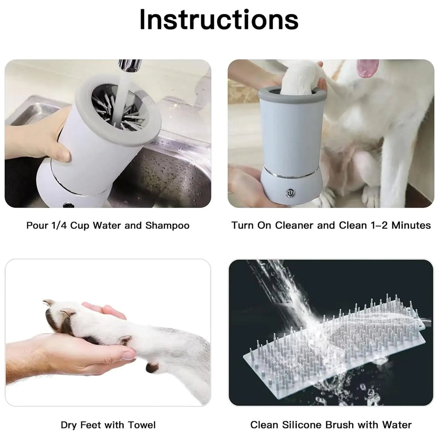 GWAAMB Pet Foot Washing Electric Foot Washing Machine for Home Dogs and Cats Paw Cleaner Non Wiping Automatic Foot Washing Machine