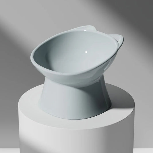 New Design Cat Bowl Anti-Tip Feeding and Drinking Bowl Nordic Style Square Mouth Double-Ear High-Leg Cat Bowl Pet Supplies