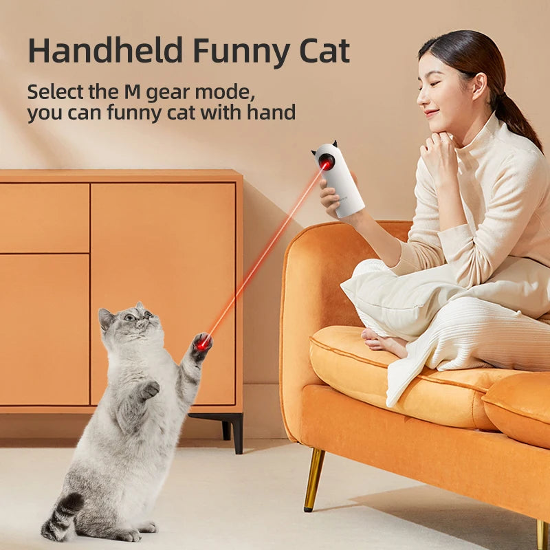 Interactive Automatic LED Laser Cat Toy - Handheld Electronic Pet Accessory for Indoor Use