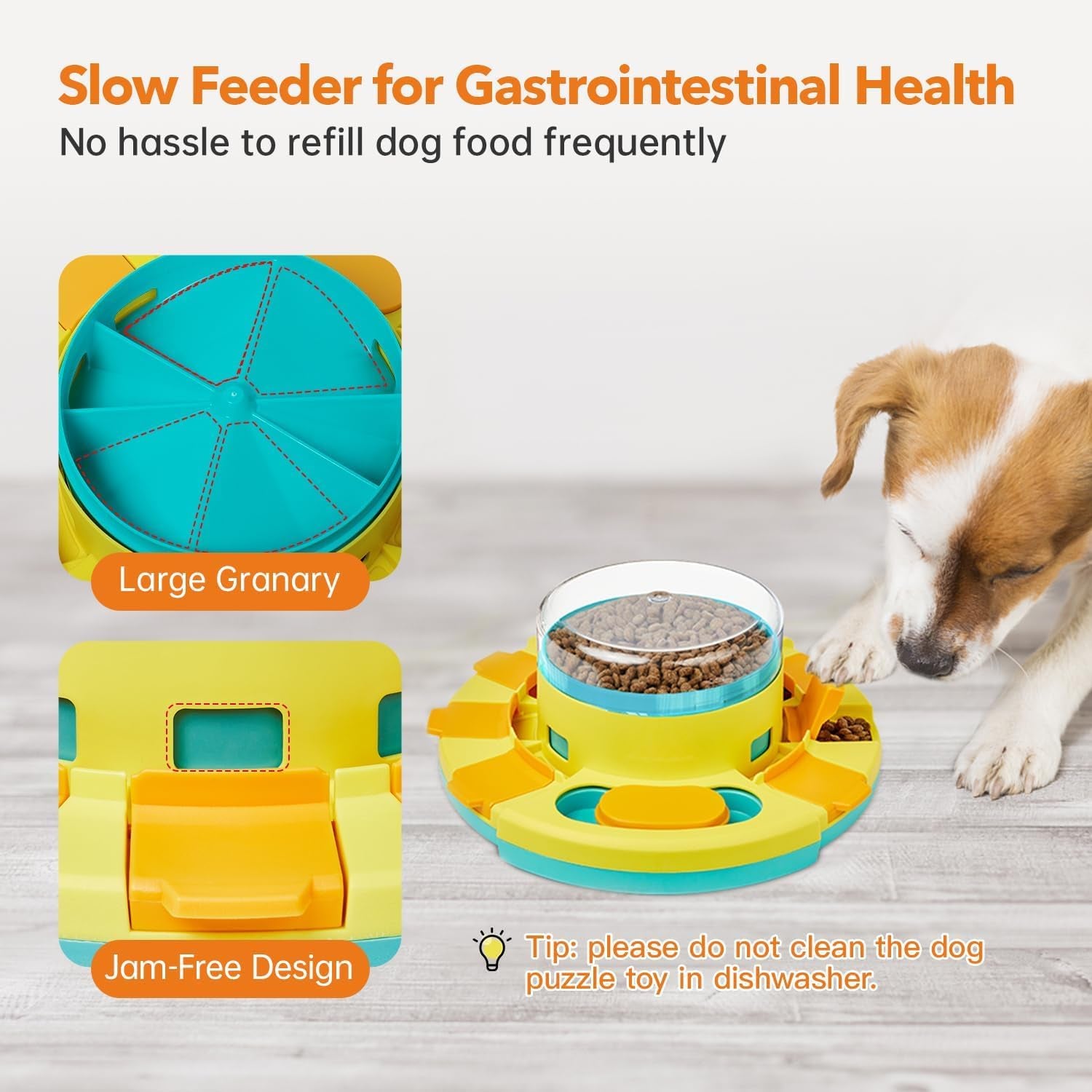 Dog Puzzle Toy 2 Levels, Slow Feeder, Pup Food Treat Feeding Dispenser for IQ Training and Entertainment for All Breeds 4.2 Inch Height | Pup IQ Training and Entertainment for All Breeds 4.2 Inch Height