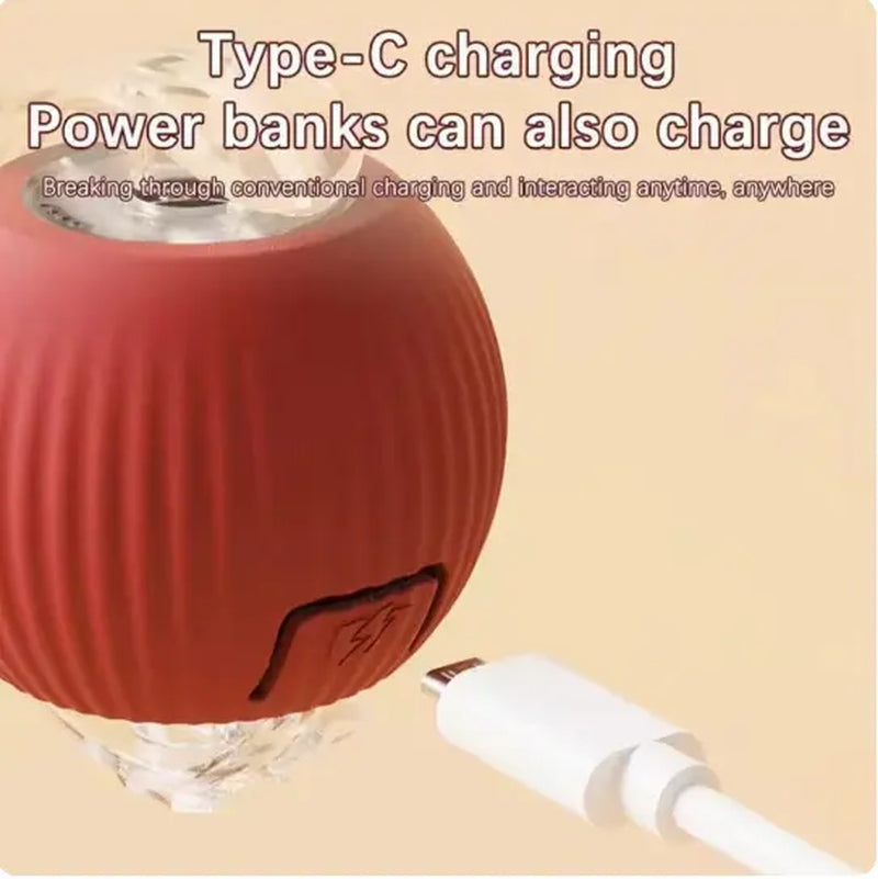 Interactive Rolling Ball Cat Toy with USB Charging Teasing Stick for All Breeds Bite Resistant anti Boredom Pet Supplies Safe Materials
