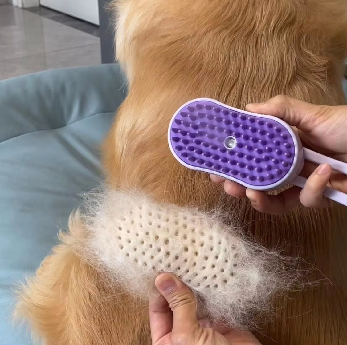  Pet Spray Comb for Cats and Dogs - One-Key Spray Hair Removal and Massage Brush