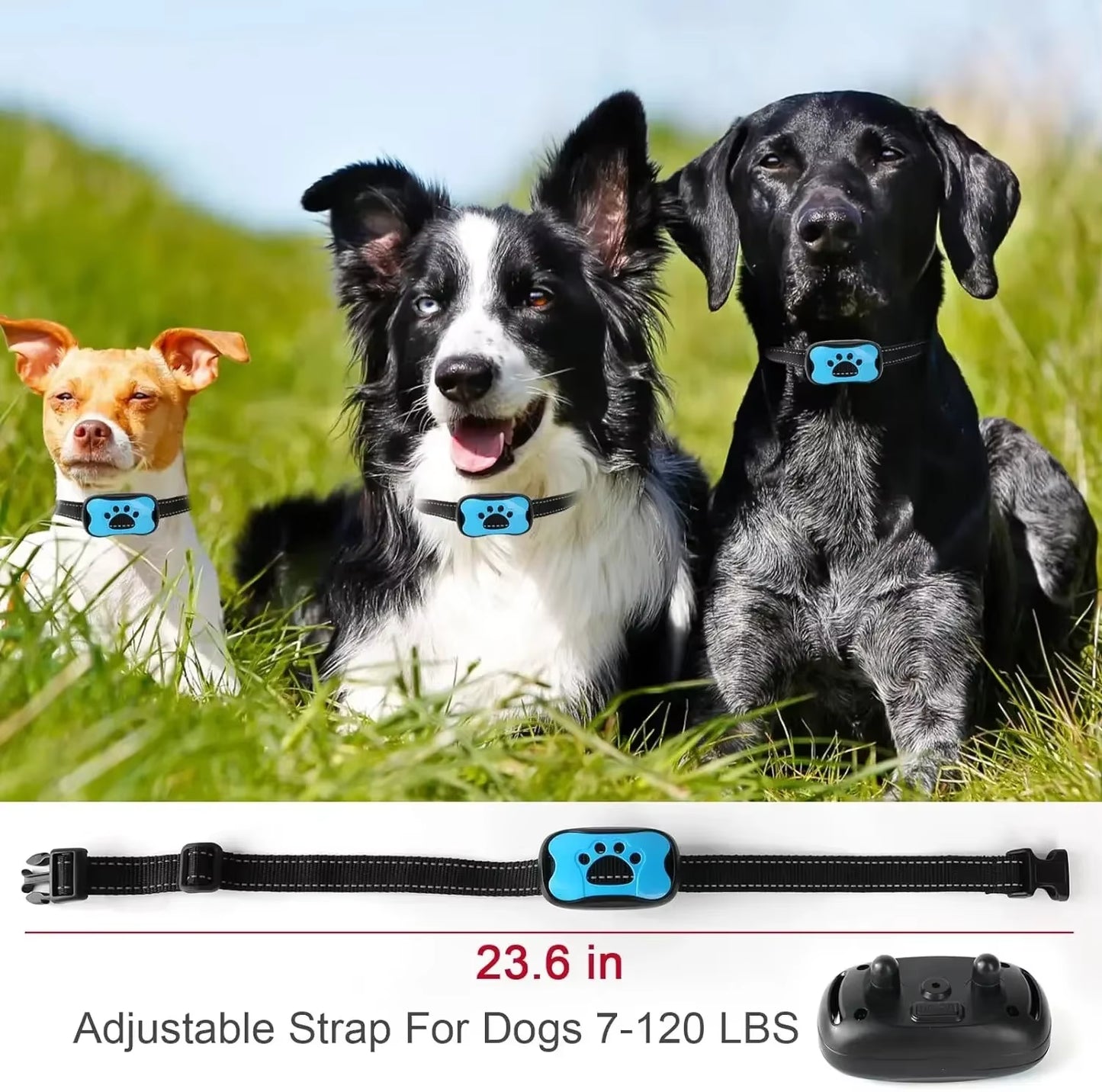 Rechargeable Ultrasonic Anti-Barking Training Collar for Dogs