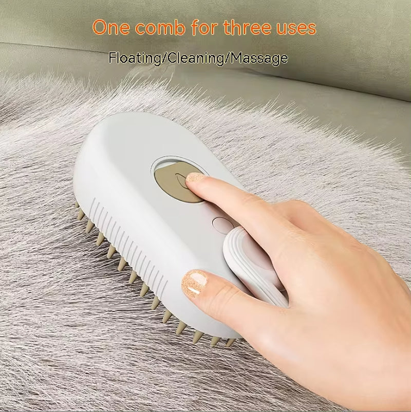  Pet Spray Comb for Cats and Dogs - One-Key Spray Hair Removal and Massage Brush