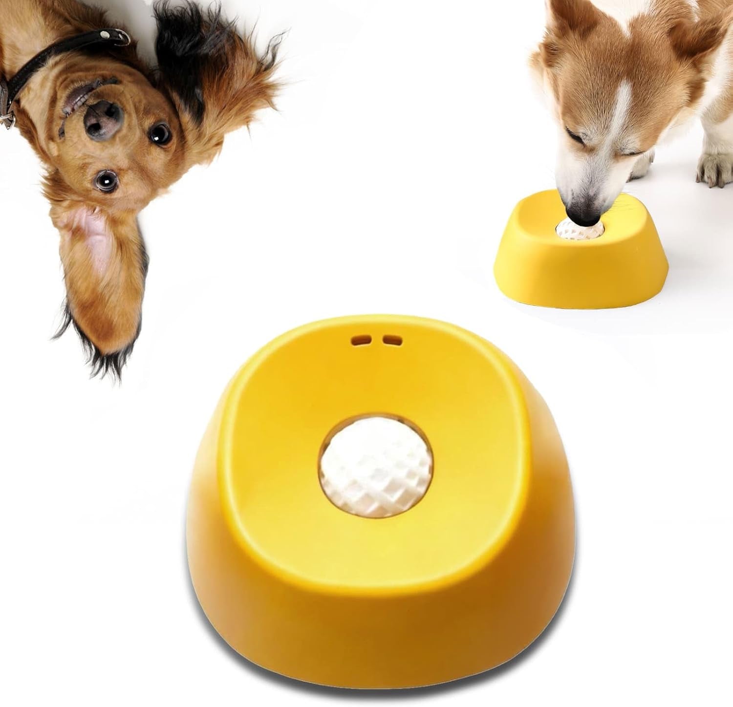 Lick and Roll Bowl for Dogs – No-Mess Slow Feeder for Bone Broth, Yogurt & Supplements | Lick and Roll Bowl with Anti-Spill Rolling Ball | for Senior Dogs, New Puppies & Post-Op Nutrition