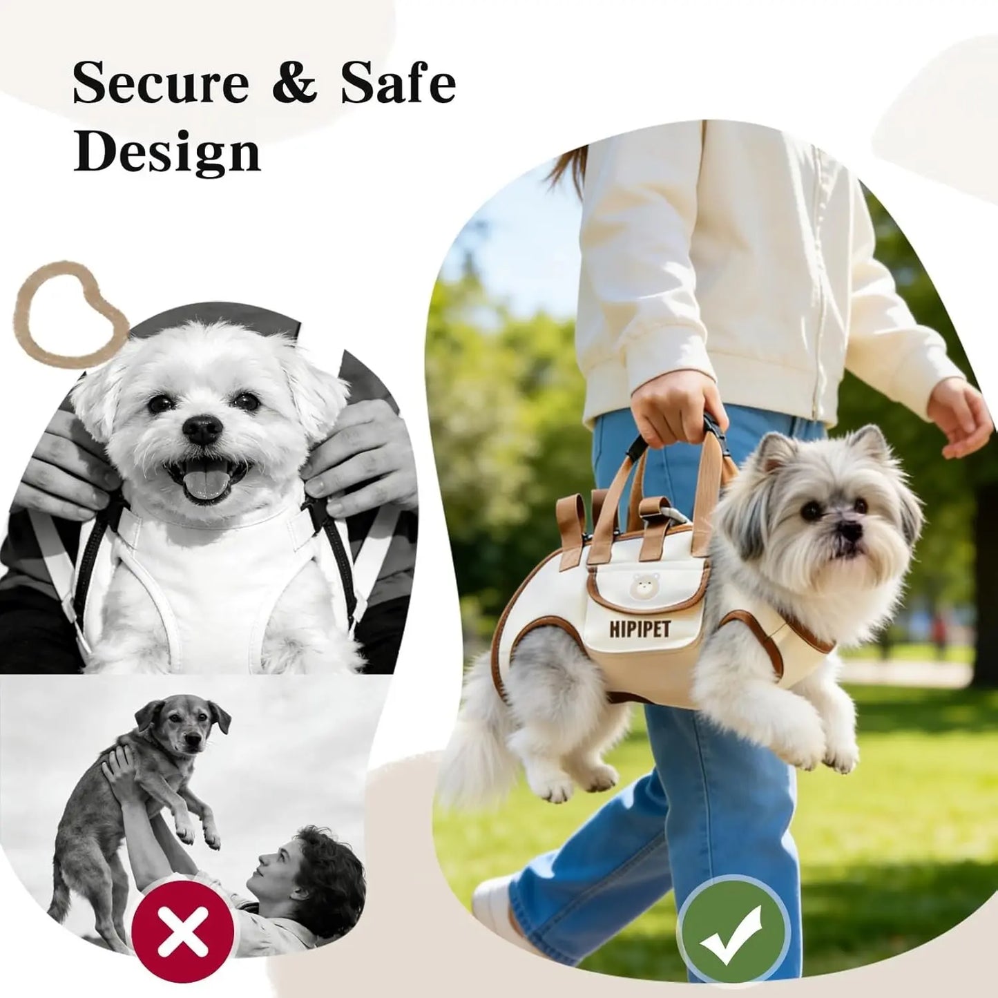 Portable Pet Carrier, Breathable Outdoor Travel Bag for Dog and Cat, Adjustable Shoulder Strap, Lightweight Travel Gear, Brown / Black