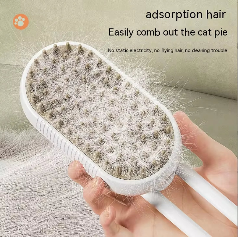  Pet Spray Comb for Cats and Dogs - One-Key Spray Hair Removal and Massage Brush