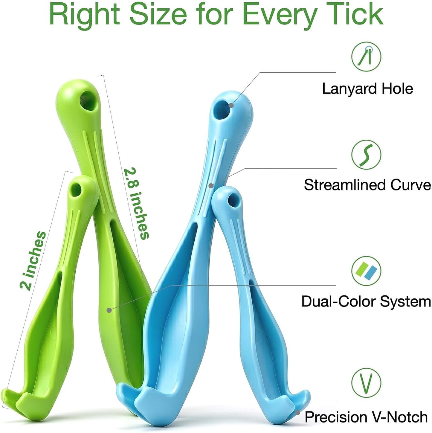 Tick Removal Tool & Twister Kit for Dogs, Cats & Humans, 4-Pack Portable Tick Remover Spoon & Puller Set with ID Card - First Aid Pet Tick Hook Picker for Camping, Hiking & Outdoors