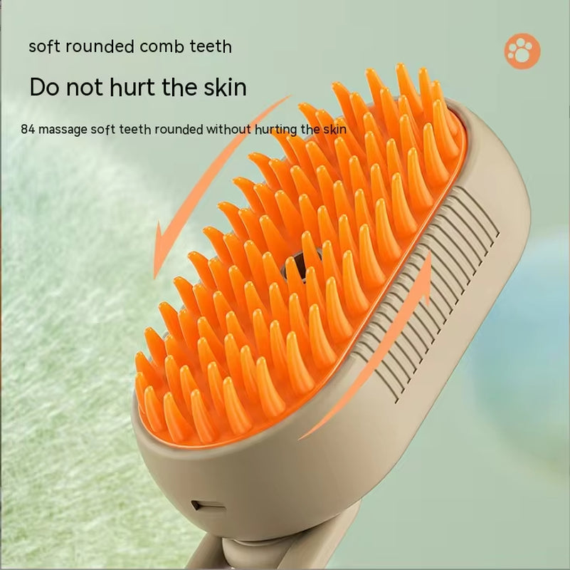  Pet Spray Comb for Cats and Dogs - One-Key Spray Hair Removal and Massage Brush