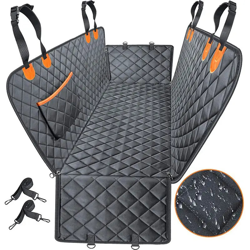 Dog Car Seat Cover - Waterproof Fabric, Scratchproof, Non-Slip, Washable Clean Pet Back Seat Travel Mat